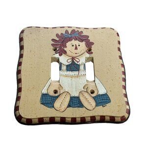 Raggedy Ann Wooden Light switch Double Plate Cover